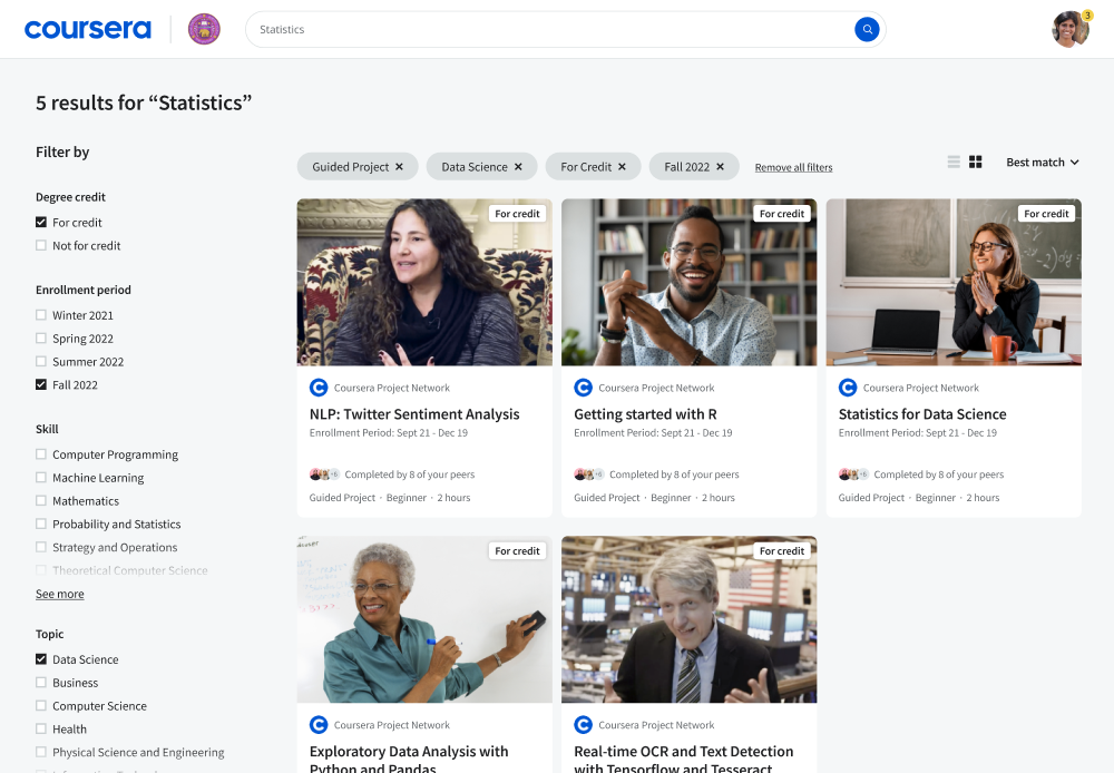 User flow sample: Apply filters