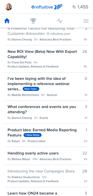 Influitive Mobile Design