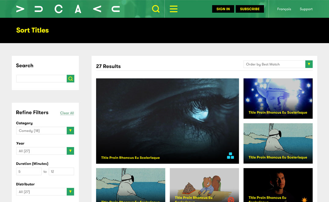 Vucavu Search Page